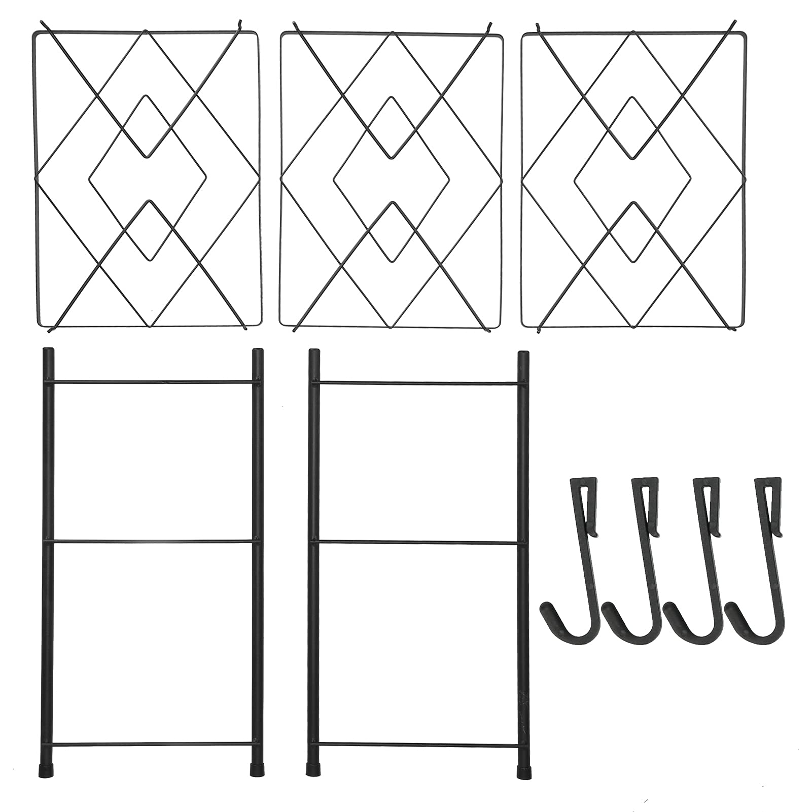 Eujgoov Topfregal, Eisenboden-Topfregal, Topfregal, Küchenständer, Pfannenhalter für Garage, für Pfannen, für Töpfe, für Küche, für Reiskocher, für Büro (Schwarzes quadratisches