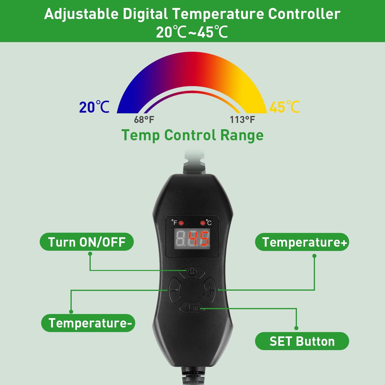 Verdenu Tappeto Riscaldante Per Piante - 25x52 Cm | Termostato Digitale | Impermeabile IP67 - Foto 12