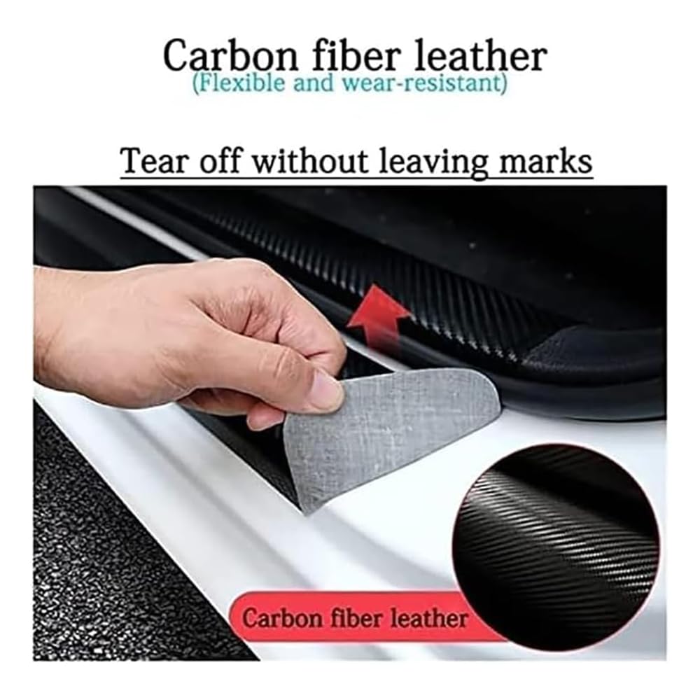 Luxshield Protection Seuil De Porte Voiture Carrosserie Pour Cupra Born I 2021-2025 - Accessoire Pour Auto - Anti Rayure Stickers Carbone Noir