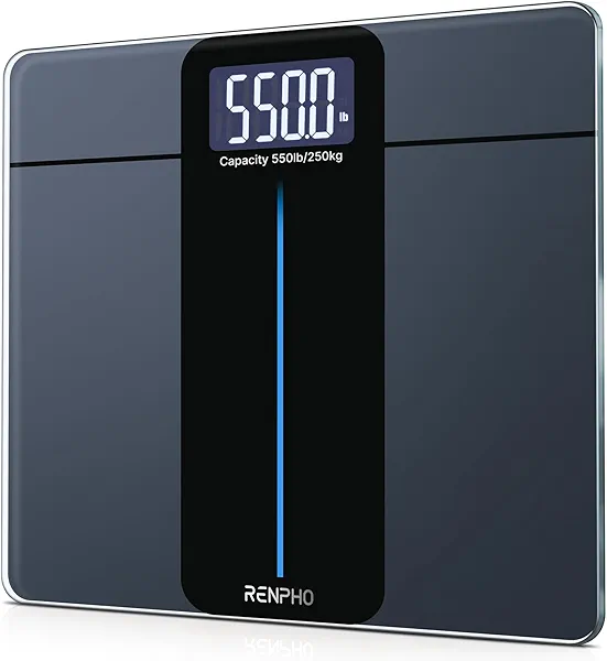 RENPHO 550lb Scale for Body Weight, Digital Bathroom Scale with Large LED Display, Big Platform Weighing Machine with Extra-High Capacity, Most Accurate to 0.05lb, 13x11.8in, Core 1L