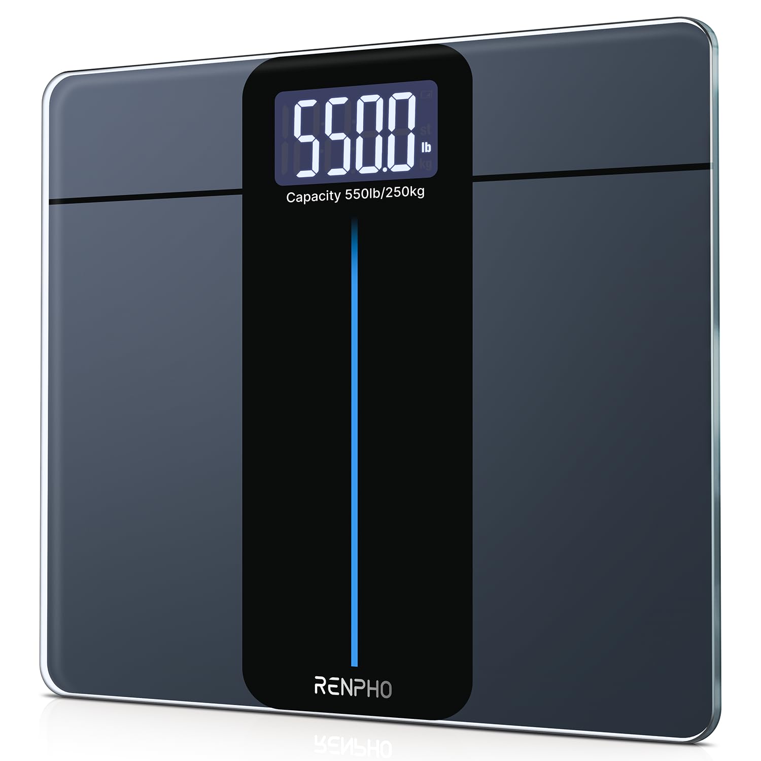 RENPHO Weighing Scales for Body Weight 550 lb/250 kg, Large LCD Display Bathroom Scales with High Accurate, Digital Scales with Extra-High Capacity, Step-On, Batteries Included