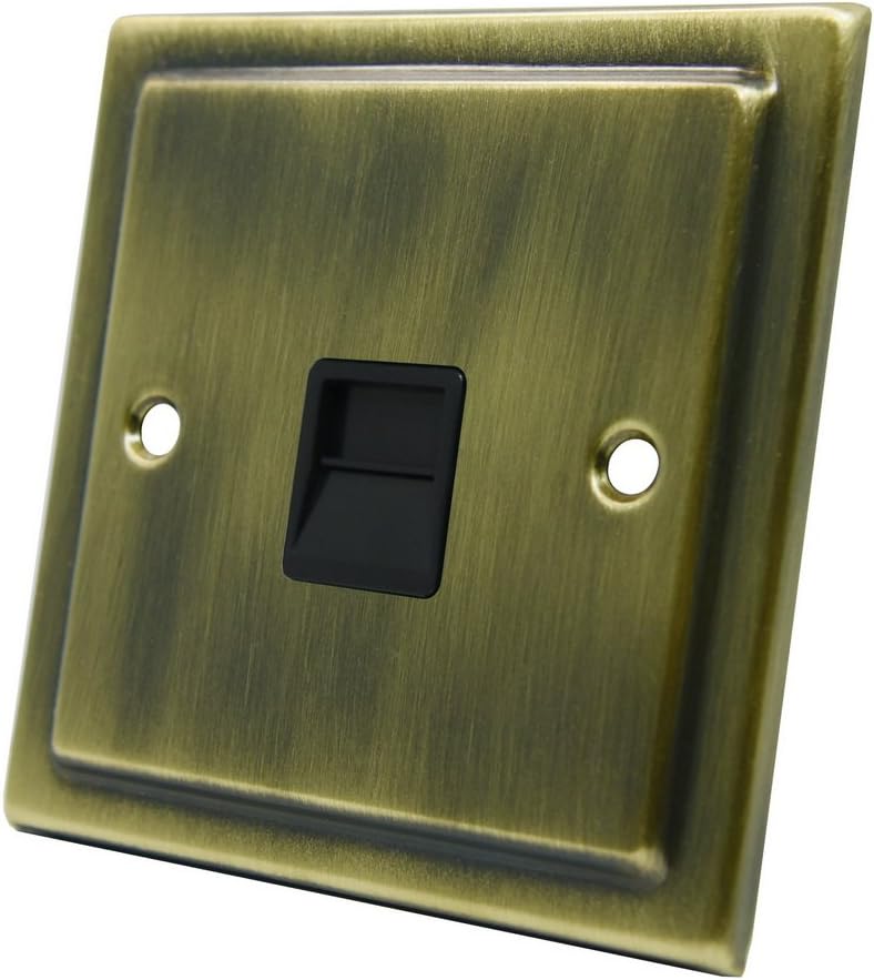 AET VABTELSBL Victorian Antique Brass Telephone Slave BT Phone Extension Secondary Socket, 240 V