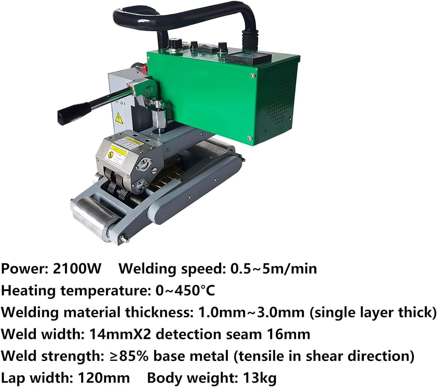 2100W Adjustable Waterproof Geomembrane Welding Machine, HDPE Wedge Welder 0-450℃, Double-Track Anti-Seepage Plate Heat Welding Tool for Durable Seam Construction