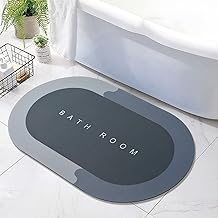 BRITSPEAR Super Absorbent Floor Mat 60 * 40 cm, Bath Mat Soft Carpet,4 Layer Design and Quick Drying Non-Slip Floor Mats Carpet, Easy to Clean Wash Bathroom Multi Color(1Pcs)