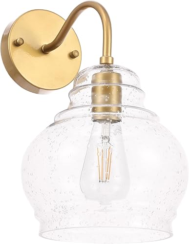 Miniatura 7 de Elegant Lighting Living District Interior Moderno Hogar Decorativo Brillante Techo Pierce 1 Luz Latón y Claro Sembrado Cristal Aplique de Pared