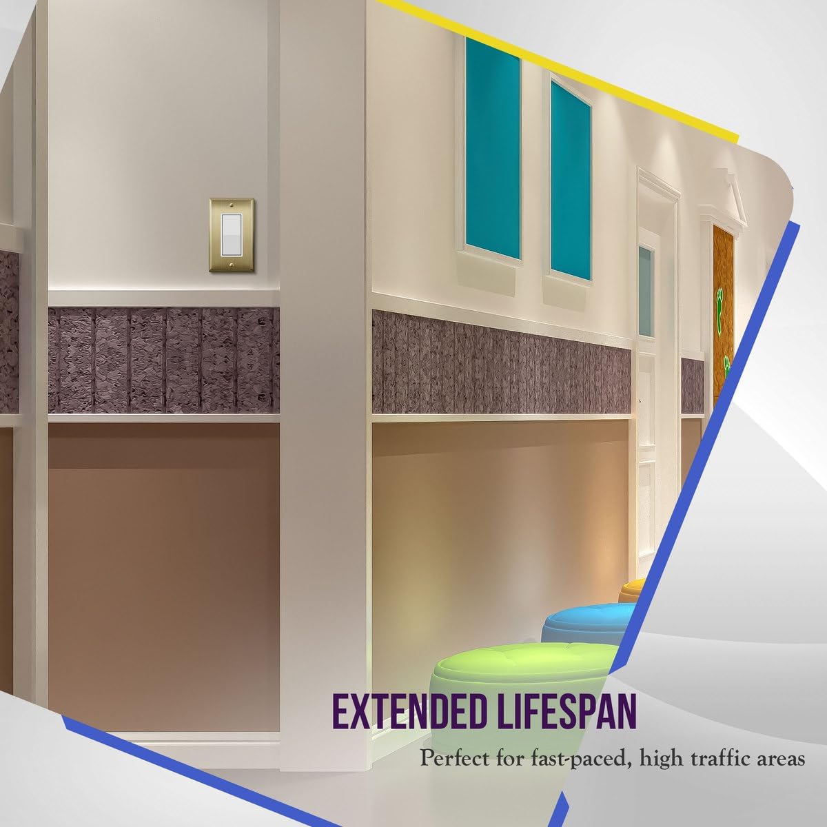 ENERLITES Decorator Switch or Outlet Metal Wall Plate, Stainless Steel 201, Corrosion Resistant, Size 1-Gang 4.50" x 2.76", 7731-BB-10PCS, Brushed Brass, Gold (10 Pack)