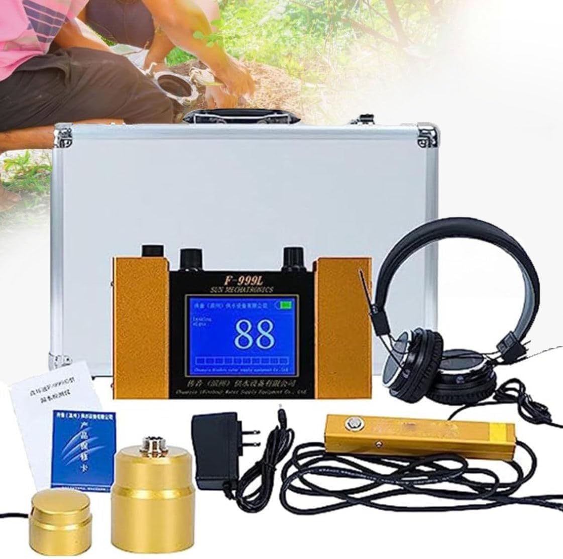 Detectores Y Alarmas De Fugas De Agua, Detector De Fugas con Sensor De Agua Subterráneo, Alarma De Fugas De Agua con 4 Modos, Perilla De Ajuste con Cancelación De Ruido, Estuche De Transporte