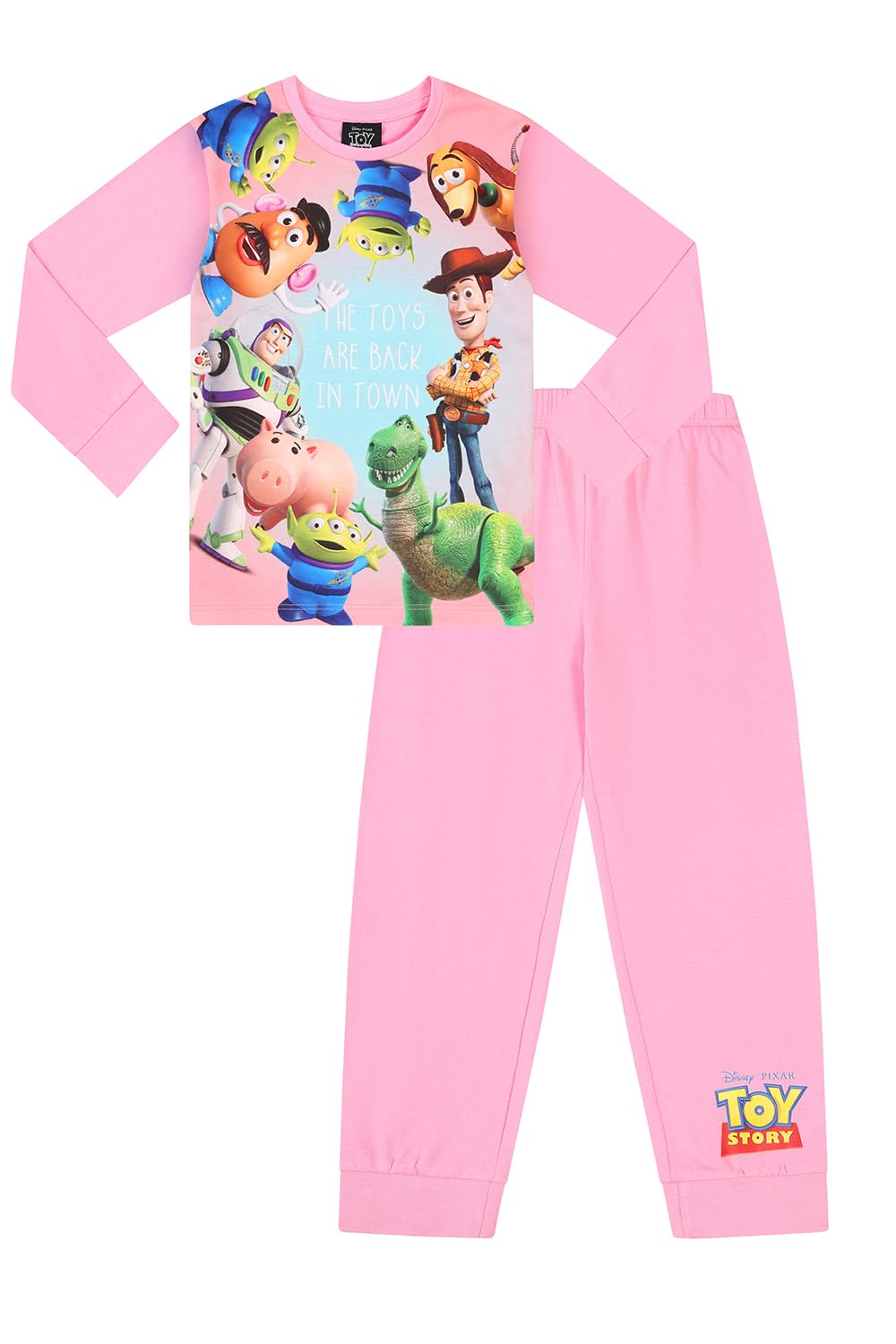 Disney Girls Pink Toy Story The Toys Are Back In Town Long Pyjama Set Kids Pj's (18-24 Months)