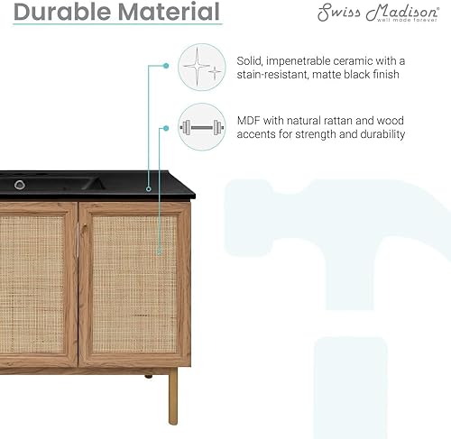 Vista 231 de Swiss Madison Classe - Lavabo de baño de roble de 24 pulgadas incluido