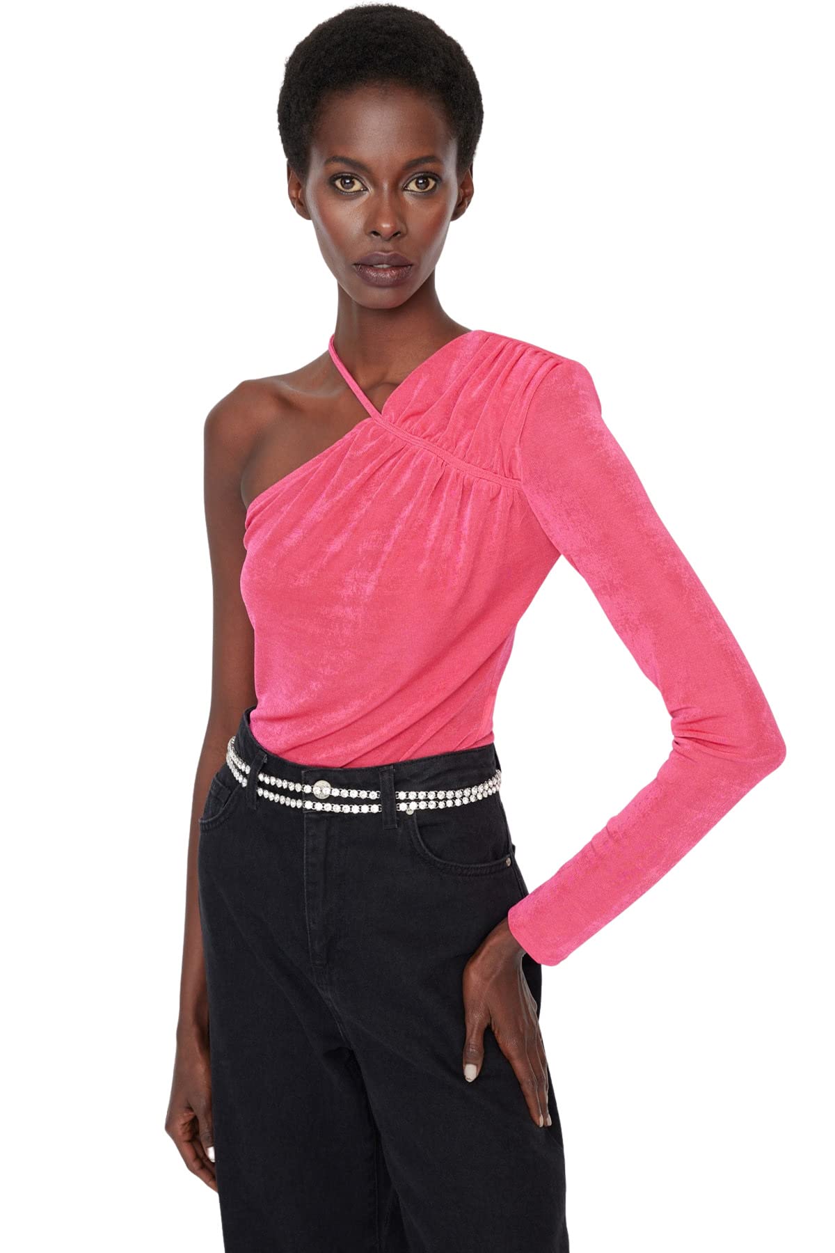 Trendyol FeMan Plain Knit Bodysuit,Fuchsia,42