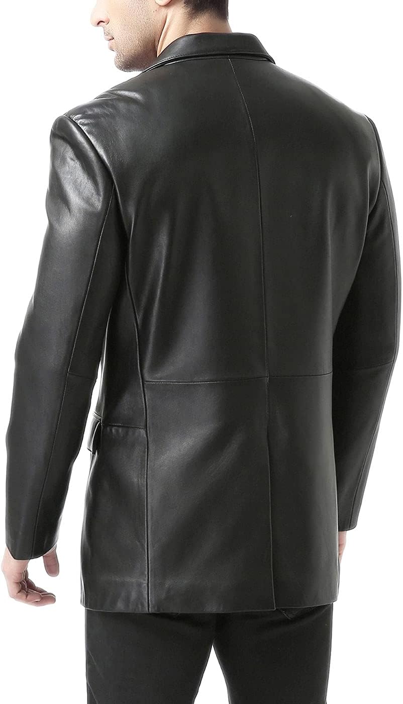 BGSD Men Richard Classic Lambskin Leather Blazer Sport Coat Jacket (Also available in Big and Tall and Short)