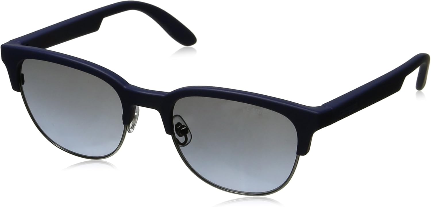 Carrera CA5034/S Rectangular Sunglasses, Blue Ruthenium/Gray Azure, 52 mm