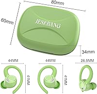 Vista 2 de Auriculares inalámbricos Bluetooth 5.3 deportivos, auriculares inalámbricos 2024 con ganchos para los oídos, graves profundos estéreo de alta