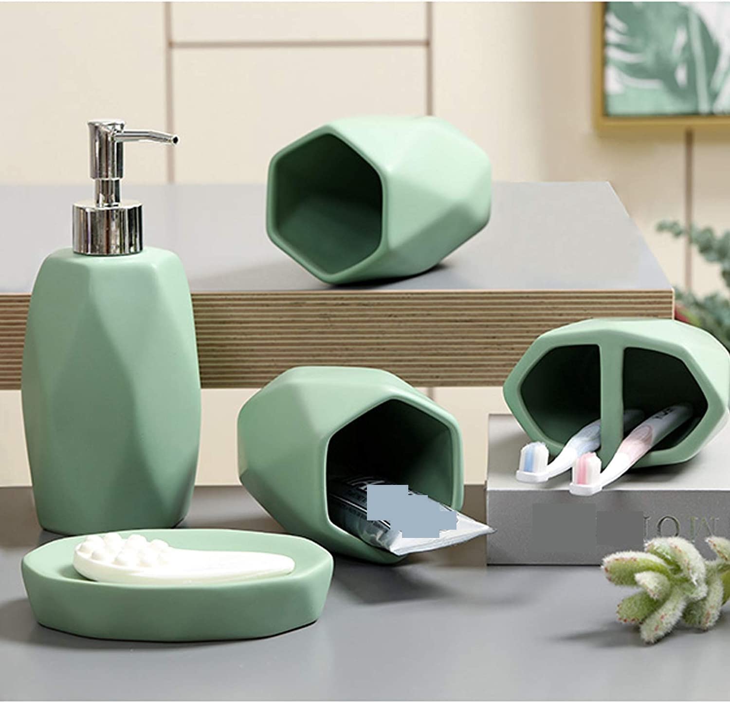 Badzubehör Set Badezimmer Set Bad-Accessoires-Set Badezimmerzubehör Aus Keramik, Kreatives Badzubehör Im Nordischen Stil, Eine Vielzahl Von Farben Als Geschenk Badezimmer Zubehör Set Badezimmerzubehör