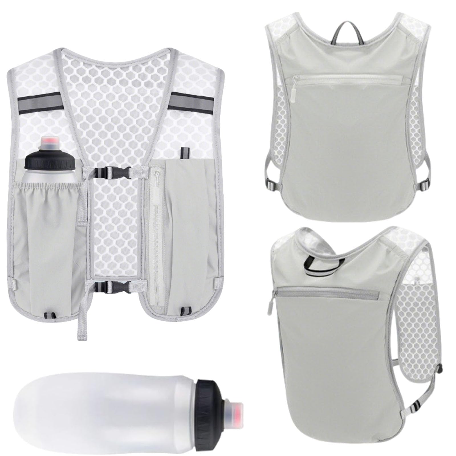Hydration Bag Running Vest, Hydration Bladder with 550 ml Bottle, Adjustable Mesh Running Belt for Men, Lightweight Running Accessories for Long Distance Running, Cycling and Trekking-image-4