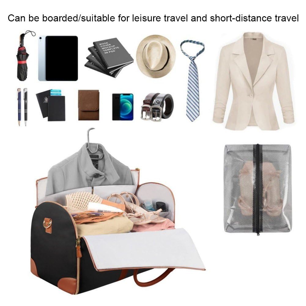 Umwandelbarer Handgepäck-kleidersack, Leder-kleidersäcke Für Reisen, 2-in-1-hängekoffer, Anzugstasche, Damen-reisetaschen