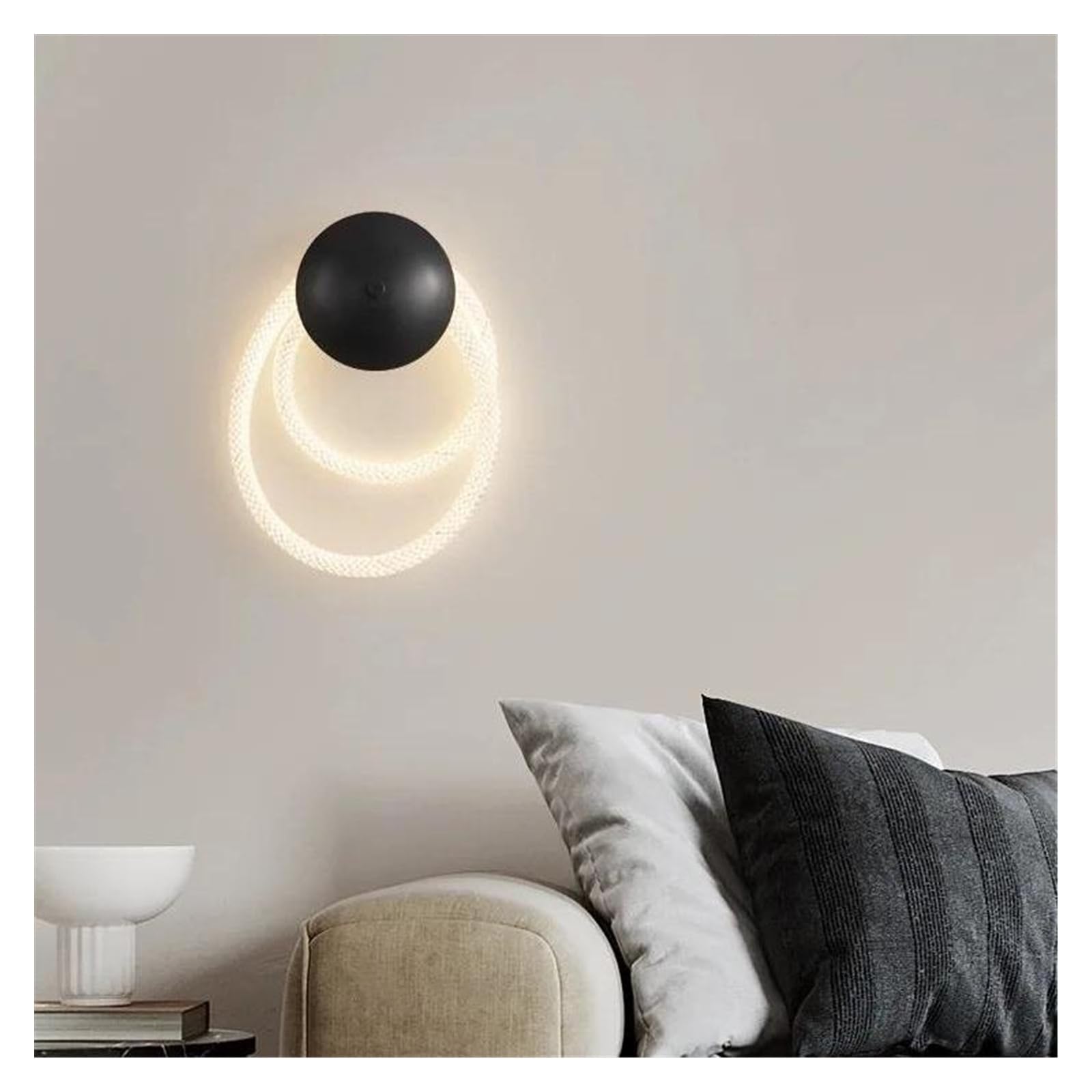 Olskfuh Size_name Flexible Hose Led Wall Lamp Bedroom Living Room Decoration Sconces Bathroom Lighting Fixture,-Black Double-Layer
