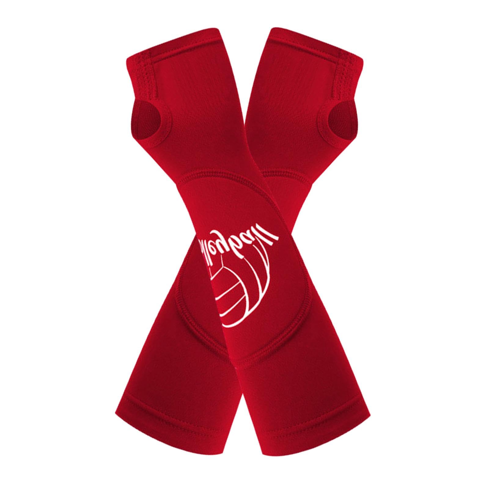 Volleyball Arm Sleeves Elastic Padded Volleyball Sleeves Volleyball Arm Pads L XL Red-image-48