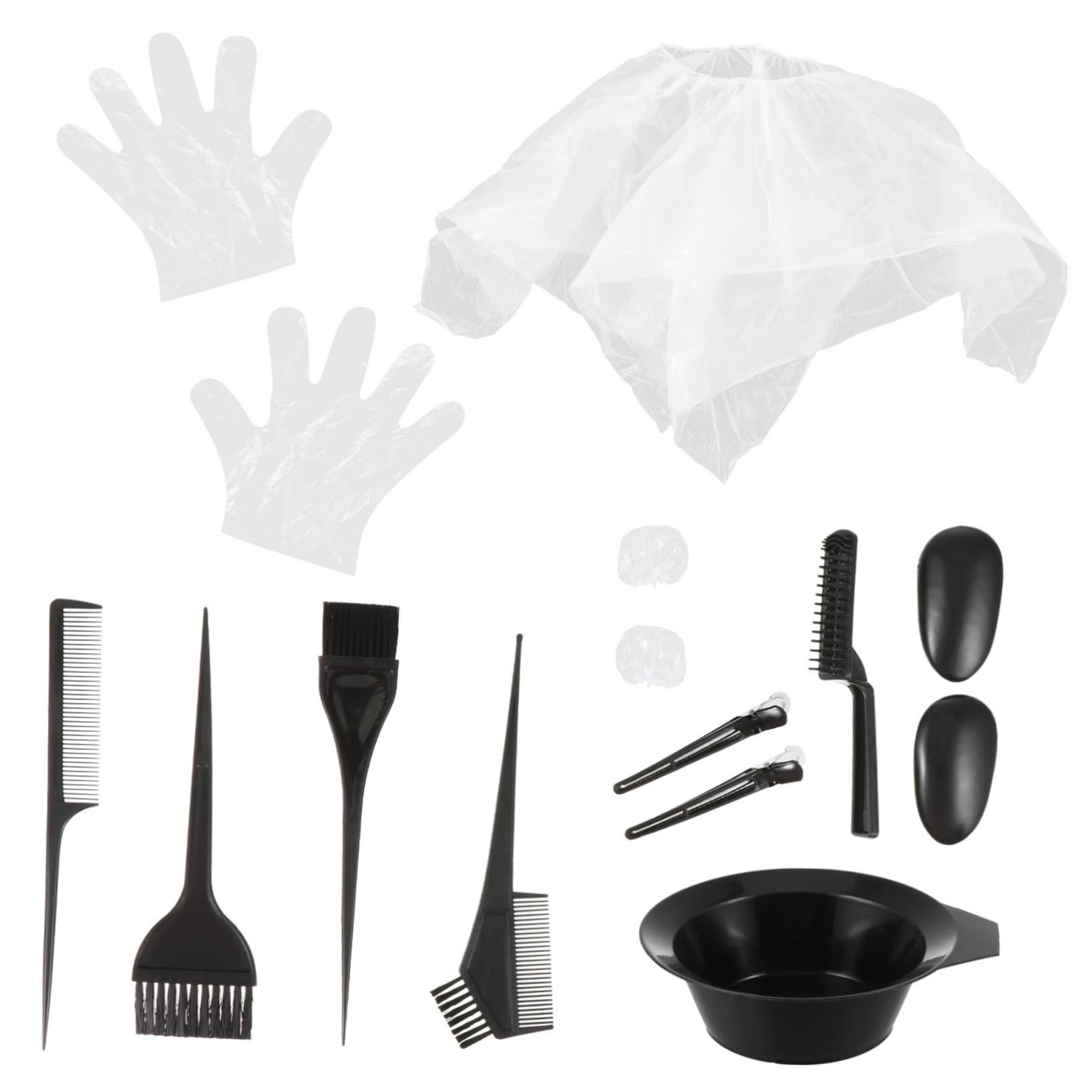 OHPHCALL Diy Hair Dyeing Kit 11pcs Hair Coloring Tools Dye Bowl Brush Set Gloves Easy to Clean Reusable for All Levels