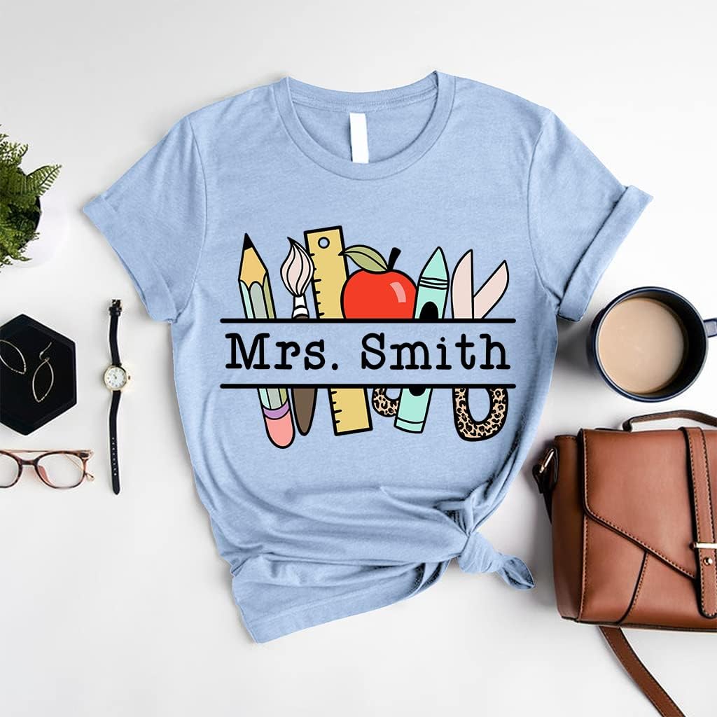 NAZENTI Personalized Teacher Shirts, Teacher Gifts, Back to School Shirt, Preschool Teacher Shirts - Image 3