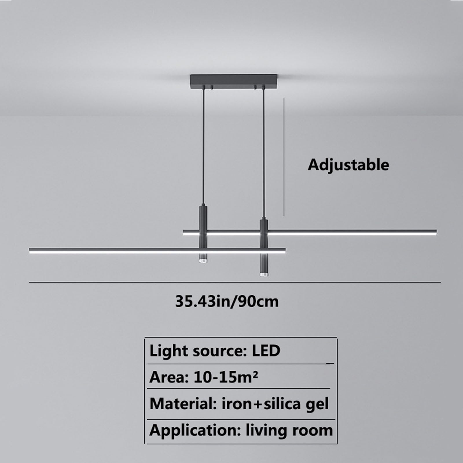 Lampadari a Striscia Lunga a Parola Singola Lampadari in Ferro Nordico atmosferico a Doppio Strato Lampadari a Sospensione a LED dimmerabili Bancone Bar Soggiorno Sala da Pranzo Apparecchio di