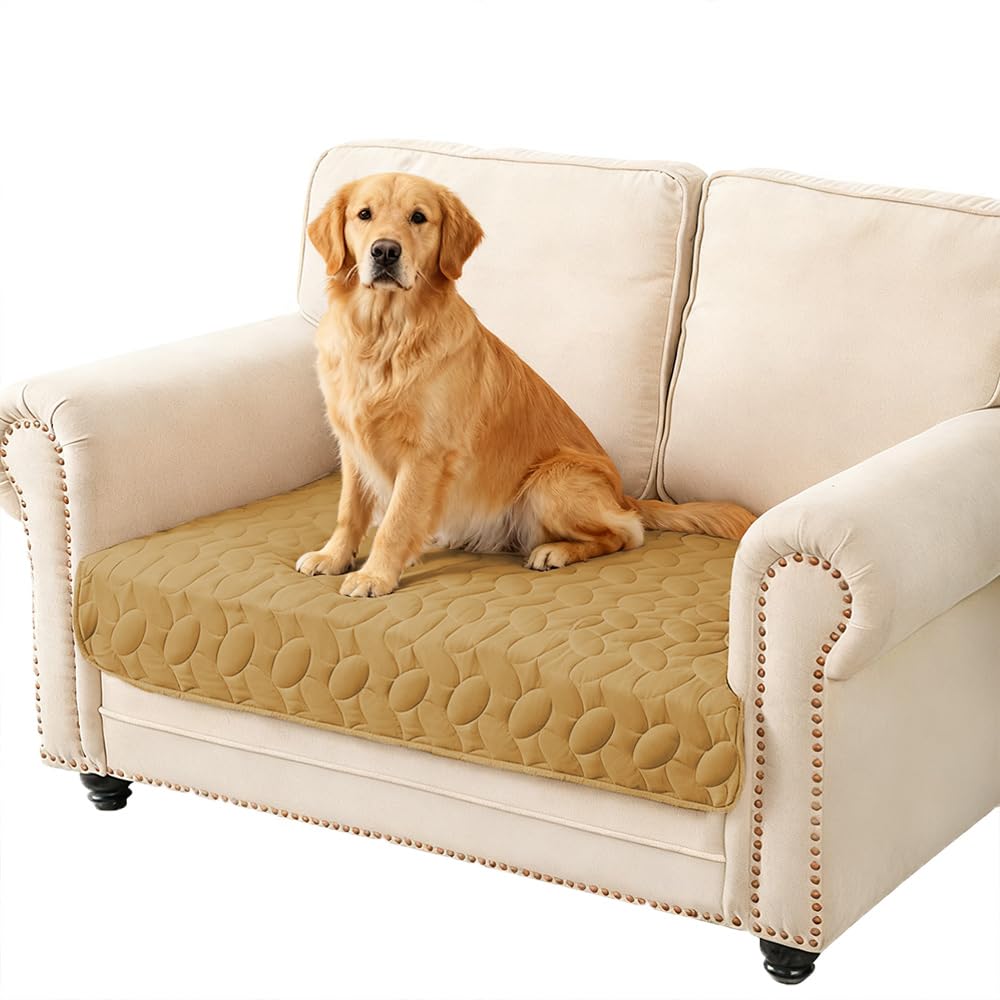 Ameritex Waterproof Pet Bed Cover Anti-Slip Dog Bed Blanket for Sofa and Furniture Waterproof New Pattern Design (Sand, 30x53 Inch (Pack of 1))