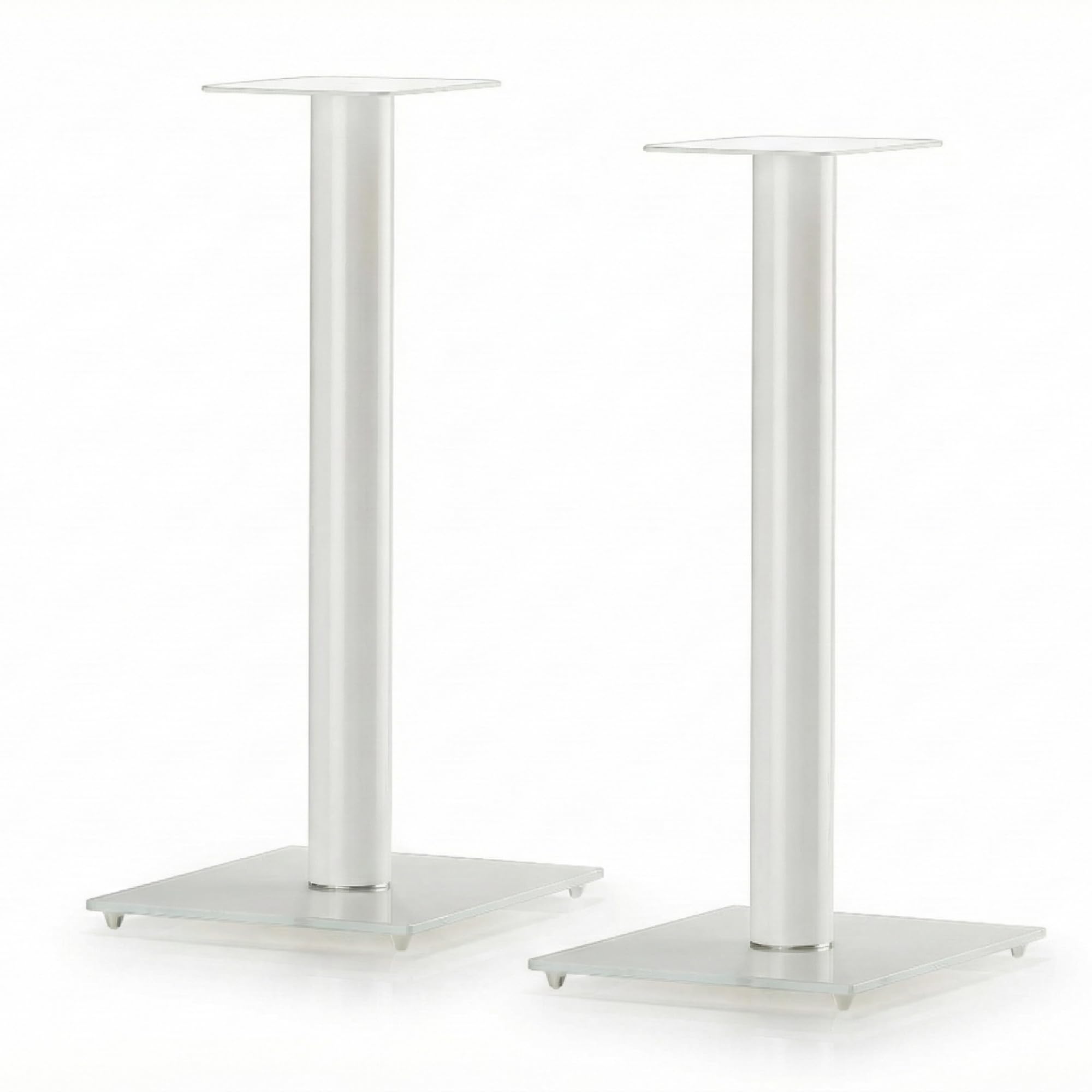 Sonorous SP100-70 Bianco – Supporti per Diffusori 70 cm (Coppia) | Piedi da Pavimento in Alluminio e Vetro | Portata fino a 20 kg per Supporto | Gestione Cavi Integrata