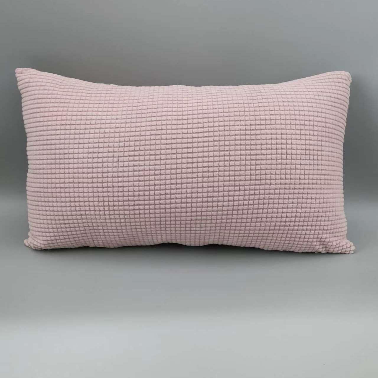 2 pack Pillowcases for Sofa Cushions Pillow Cases Rectangular Couch Cushion Covers Protectors Throw Pillow Cover for Living Room Bed Corduroy Fabrics Cushion Slipcover ( Color : Pink , Size : 35x65 cm