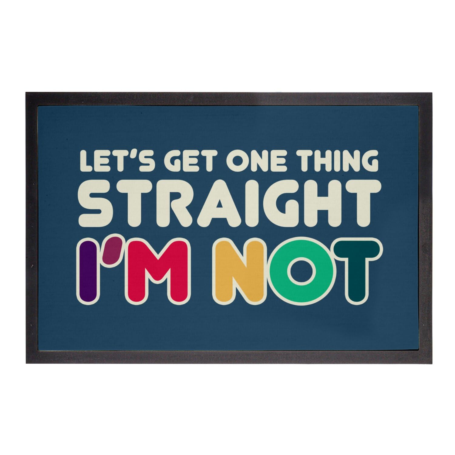Paillasson Bleu Let's Get Things Straight 60x40cm | Tapis d'Entrée Humour