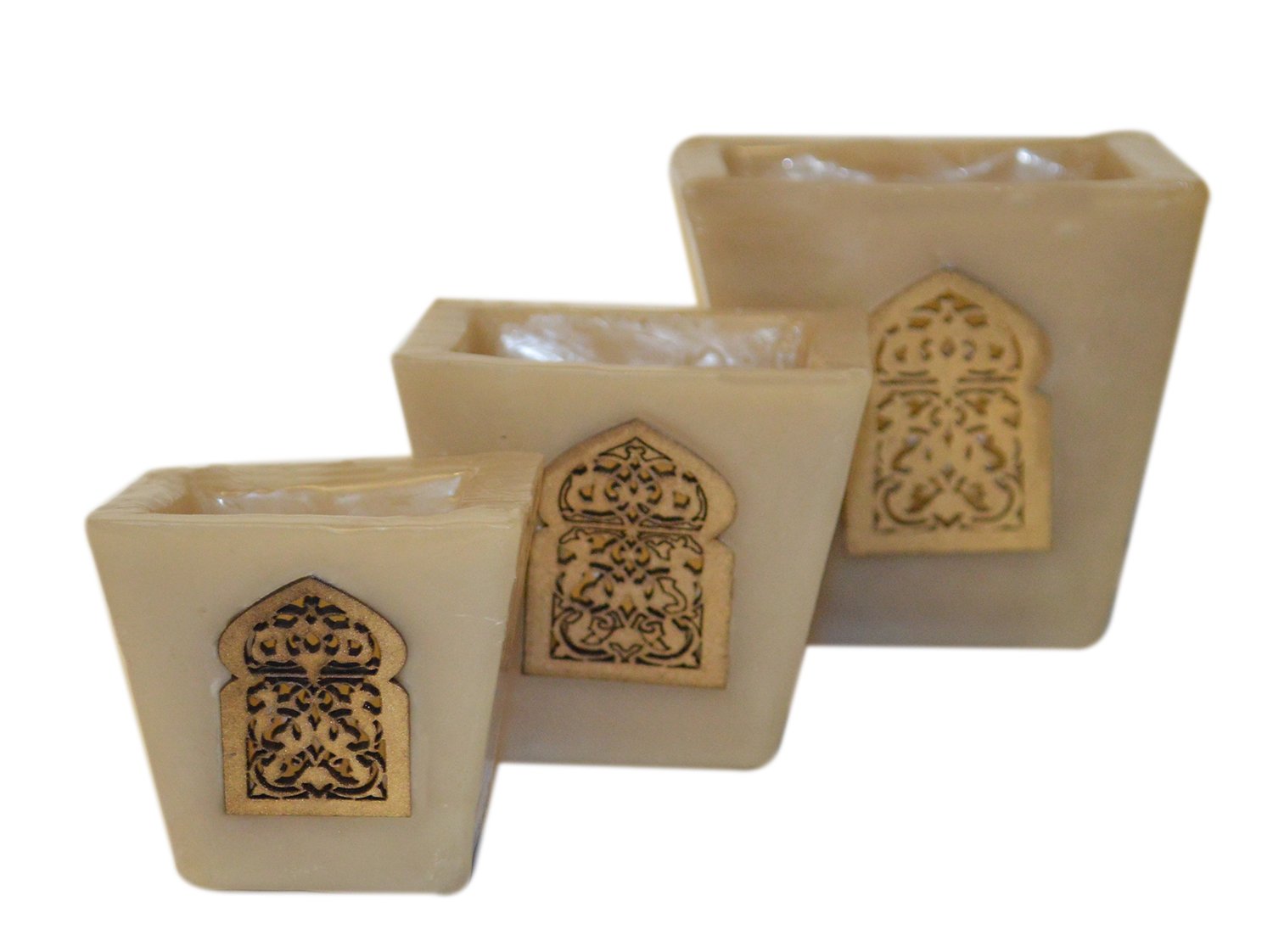 Moroccan Handmade Candle Holder Wax for Tea-Light Votive Home Decoration Set of 3