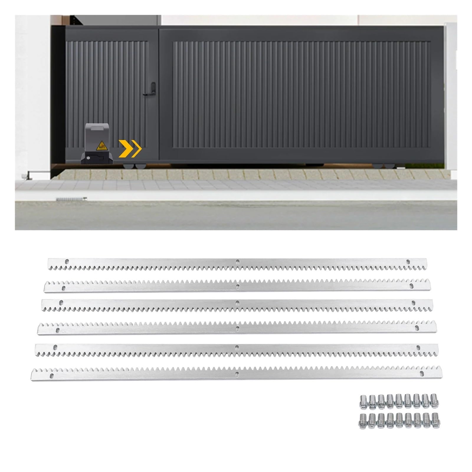 Kit Apricancello Elettrico Kit di sicurezza for strada privata con motore automatico for apricancello elettrico scorrevole da 550 W scaffali for porte resistenti fino a 2645,55 libbre/1200 kg