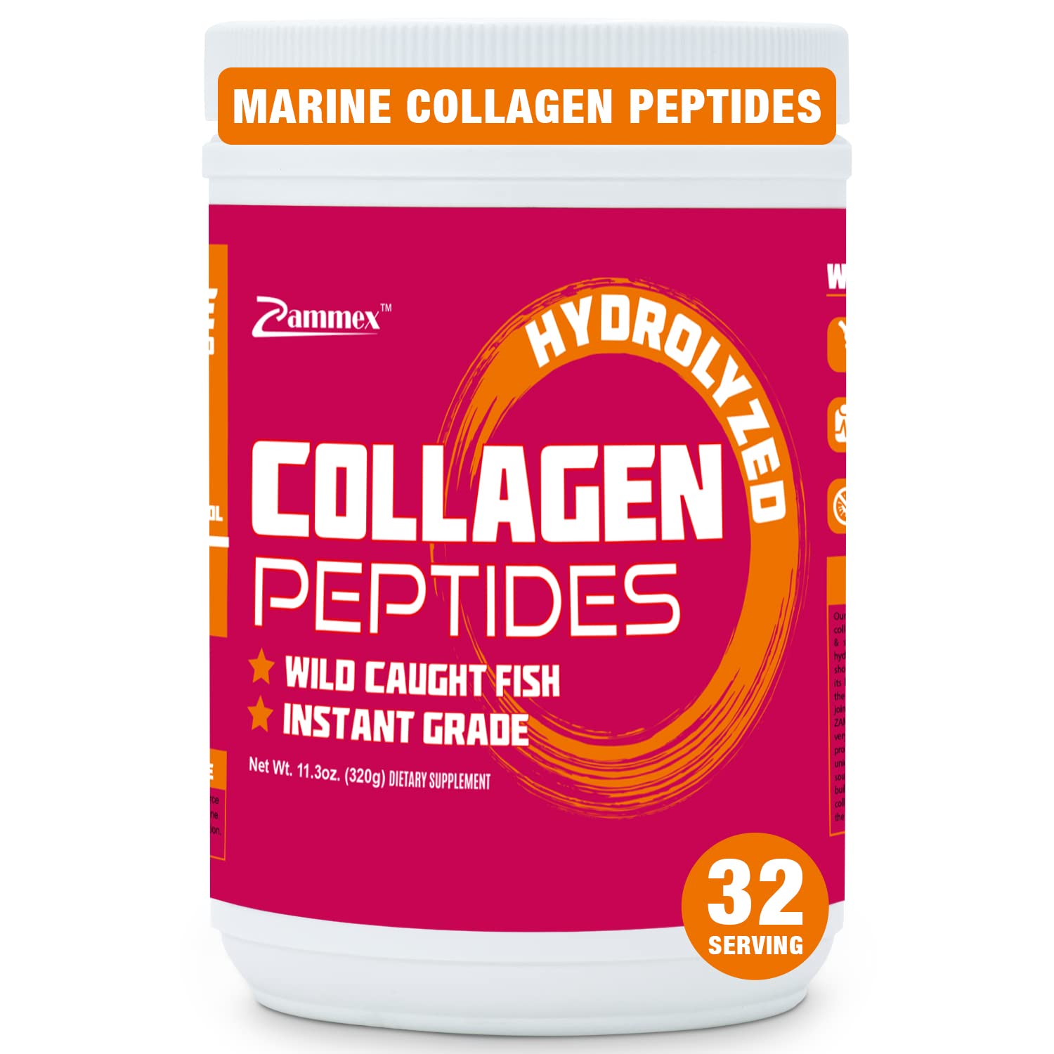 Buy Marine Collagen Peptides Powder Unflavored, NonGMO Wild Caught