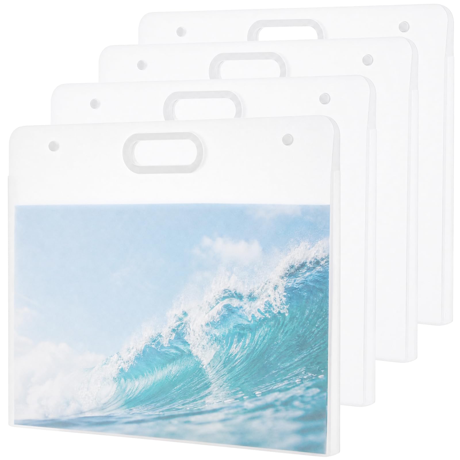 Covzoe 4 Pack Plastic Art Portfolio with Handle, 17.3" x 13.2"