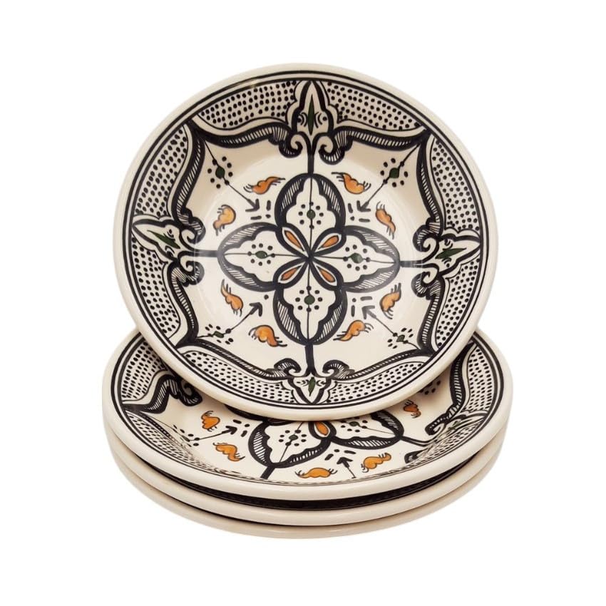 Lot de 4 assiettes creuses Marocain Noir - D 24 cm