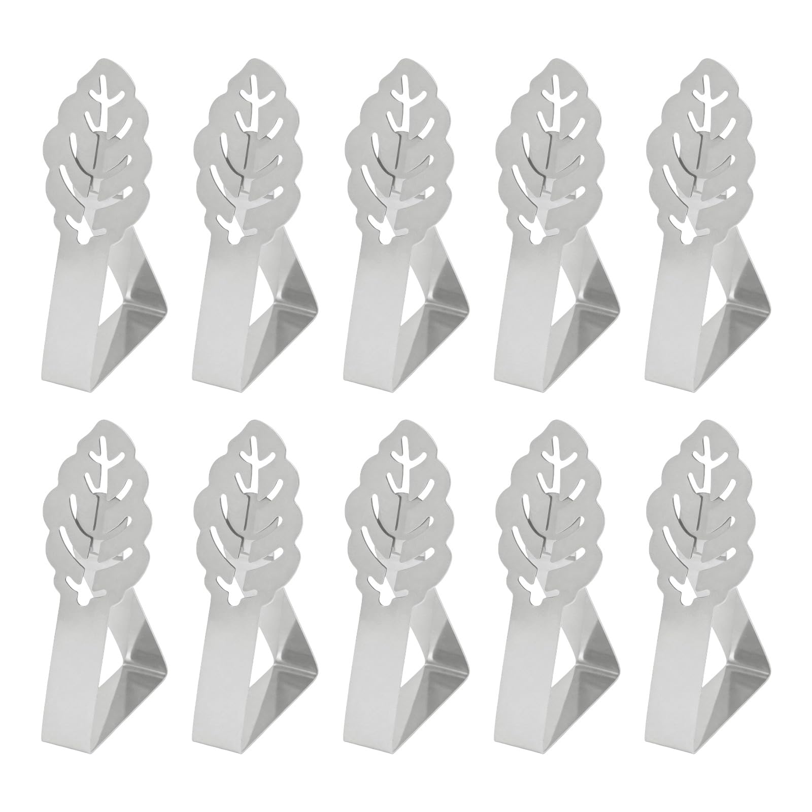 JWJDSAK 10 Pcs Height Adjustable Stainless Steel Tablecloth Clips - Outdoor Table Cover Clamps for Garden Party, Picnic, Camping & Windy Weather