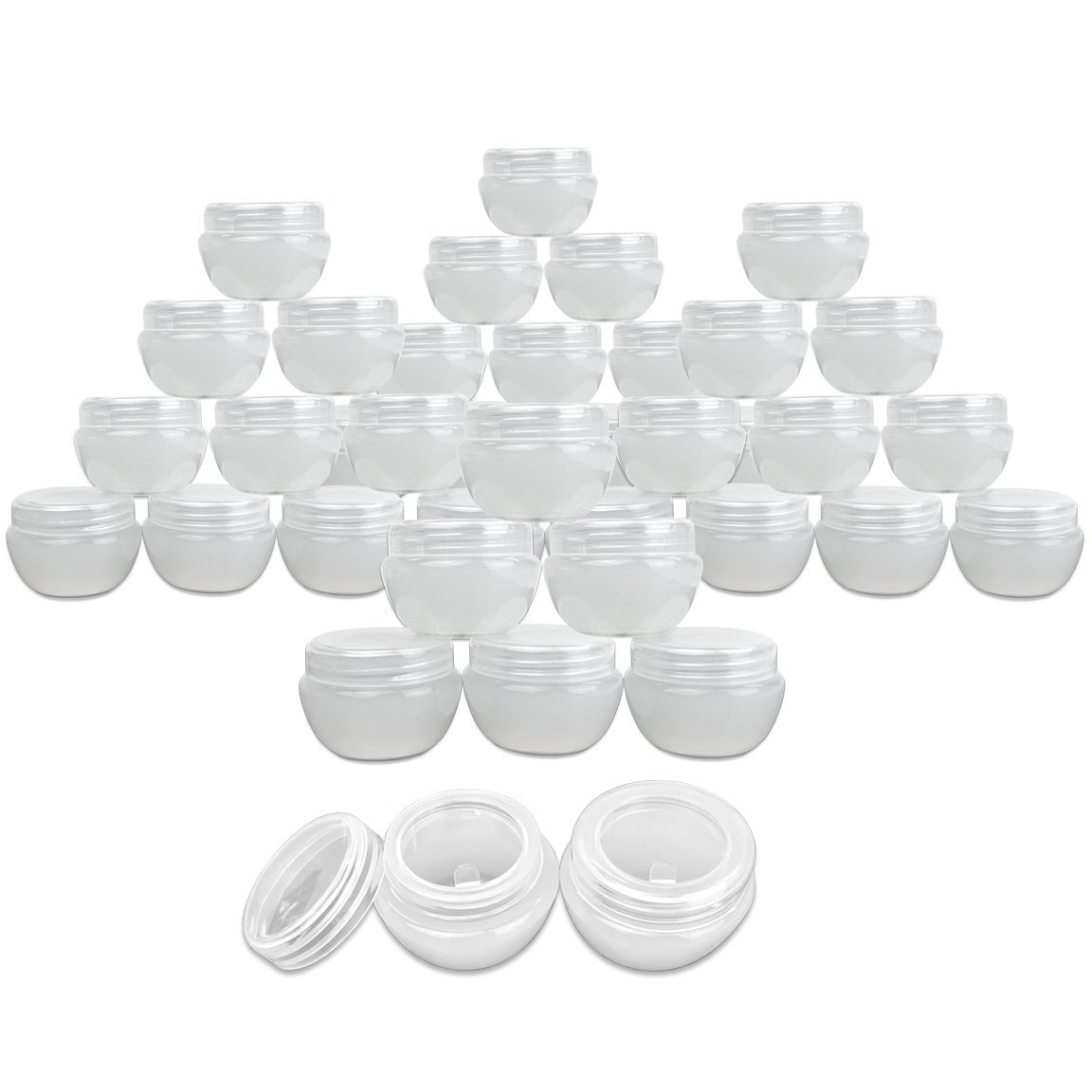 hunky dory Acrylic 12pcs 10Grams Unbreakable Premium Qaulity Plastic Transparent Cosmetics Shan Jar Container for Creams,Lip Balm, Body Butter, Essential oil, Costemic, Makeup Use (Pack of 12)-picture-48
