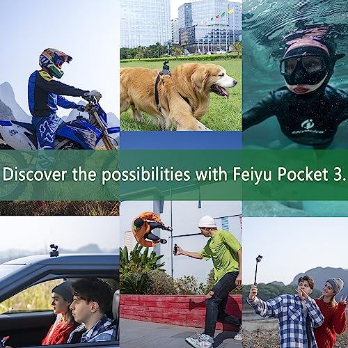 Image of Feiyu Pocket 3 Combo[Official] Cordless Detachable 3-Axis Gimbal Stabilized Action Camera,12MP,130 FOV,1 /2.3 inch CMOS,4K 60 Video,Magnetic,AI Tracking(Remote Handle&Camera) (BK)