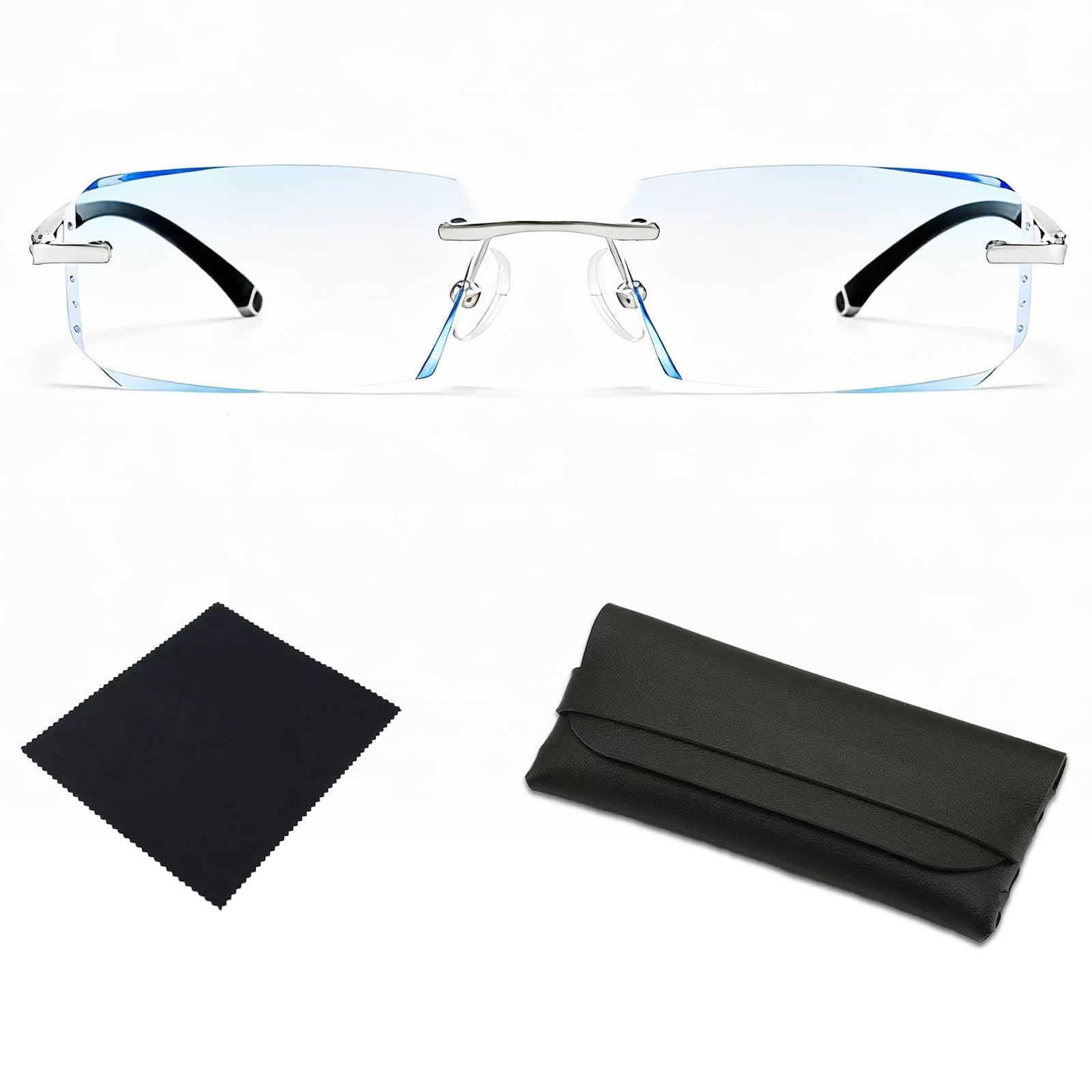 2026 New Clarity Blue Glasses, Clarity Smart Focus Blue Glasses, Automatic Adjustment Eye Zoom Reading Glass for Men/Women with Case and Glasses Cloth
