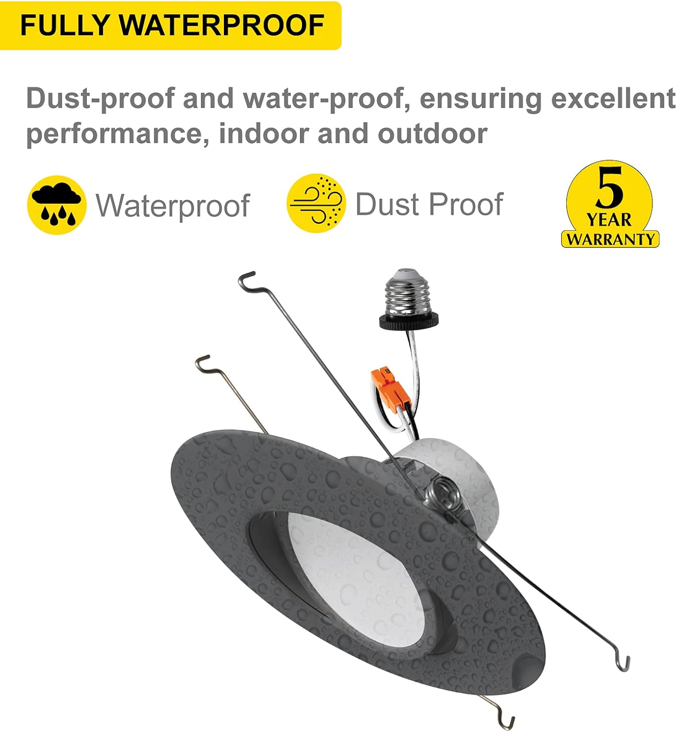 Exсluѕіvе Dіѕсоunt 50% Prісе NUWATT 6 Inch Recessed LED Retrofit Adjustable Downlight, Dimmable, 16.5 Watts, 1200 Lumens, 120V, 5CCT: 27K/30K/35K/40K/50K, CRI >90, ETL Listed, Black Finish, 6 Pack
