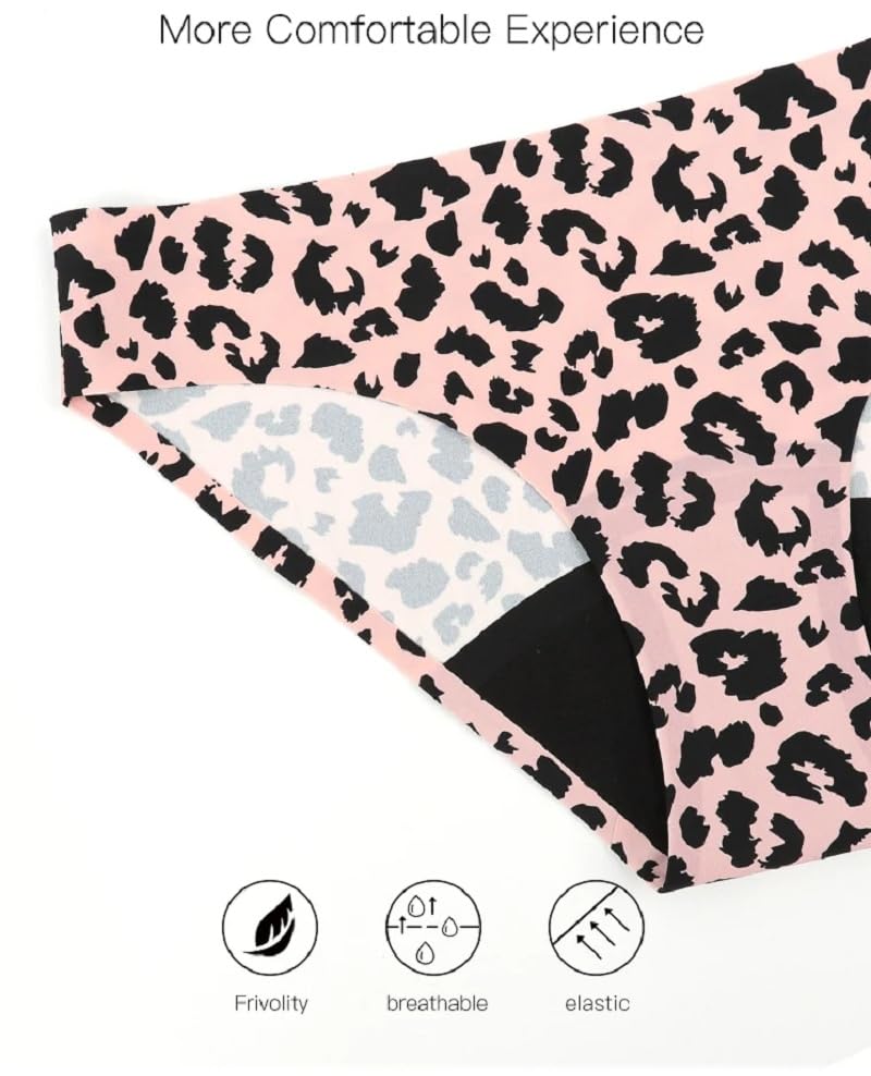Braguitas de Algodón para Mujer Cómodas para El Período para Adolescentes para Flujo Abundante Absorbentes Ropa Interior deportiva Paquete de 5 Paquete Múltiple Talla M