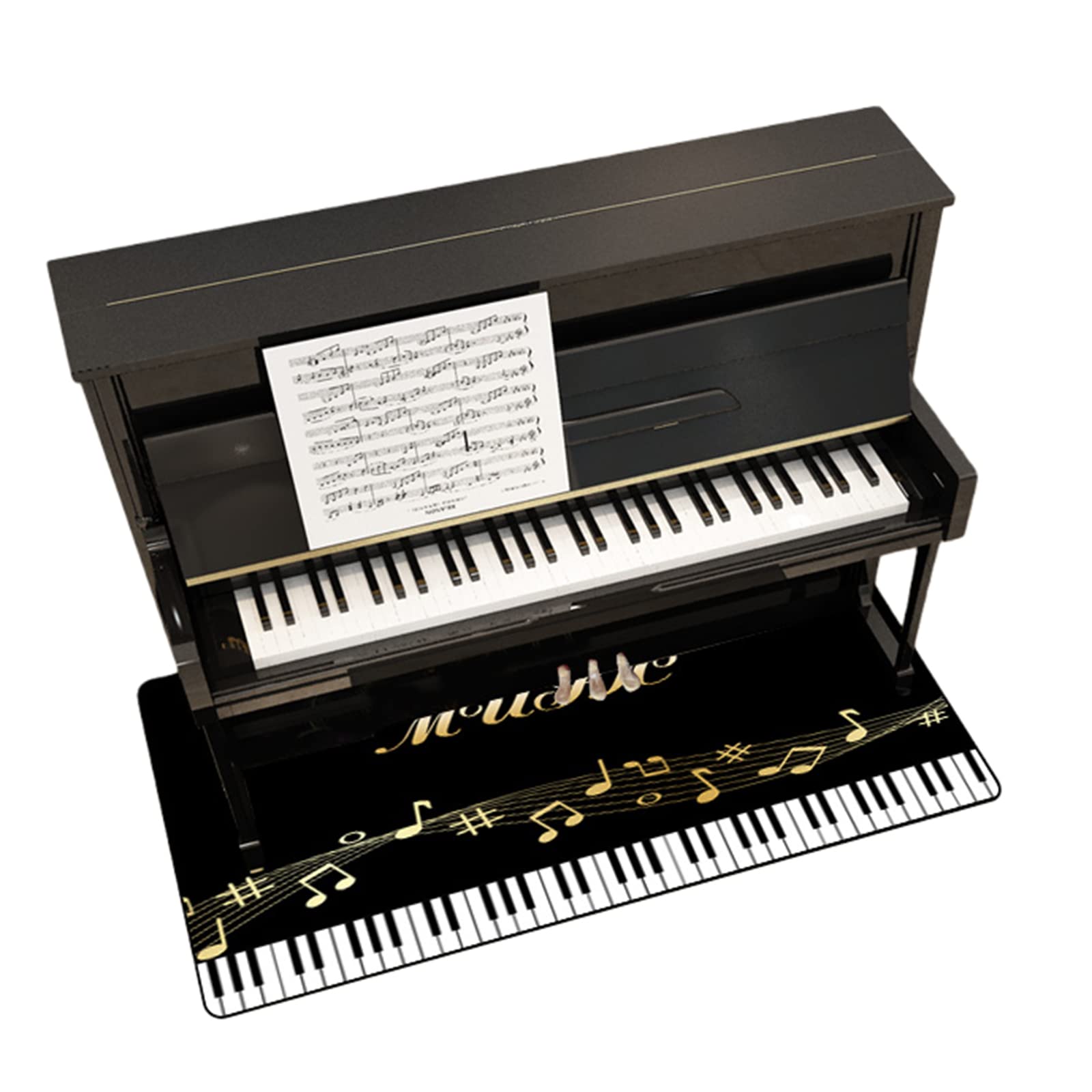 PPGE Piano Carpet for Upright Pianos, Soundproof Mat, Noise Reduction Blanket, Anti Vibration Black Non-Slip Rug Pad Electronic Drum, Floor Piano, Chair and Stool(Size:160X80CM,Color:Style 1)