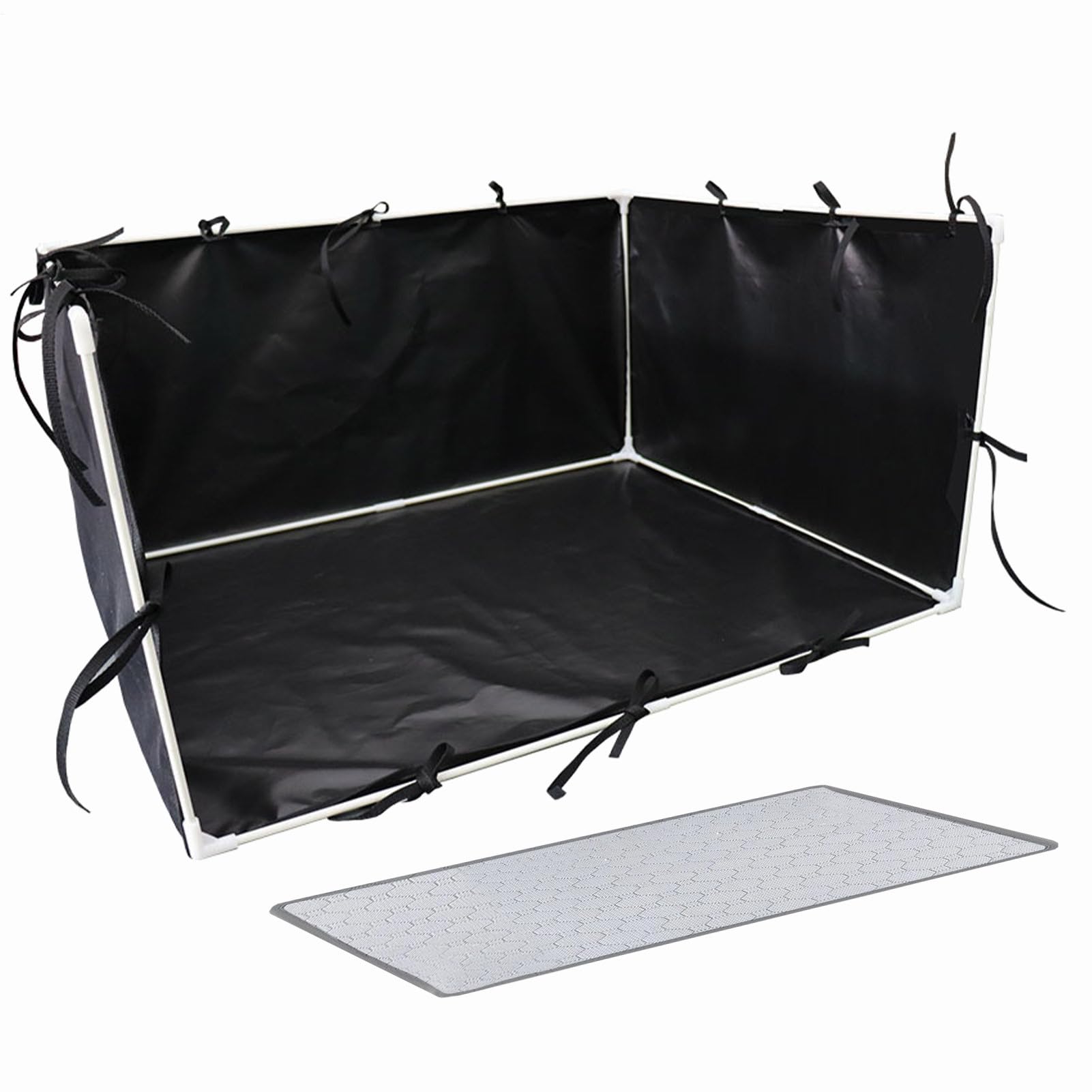Hundetöpfchen-Trainingstablett – 89 x 73 x 44 cm großer -Toilettenzaun für den Außenbereich, Katzentoilettenhalter mit hohen Barrieren, Abnehmbarer, waschbarer Pinkel-Pad- | Tragb