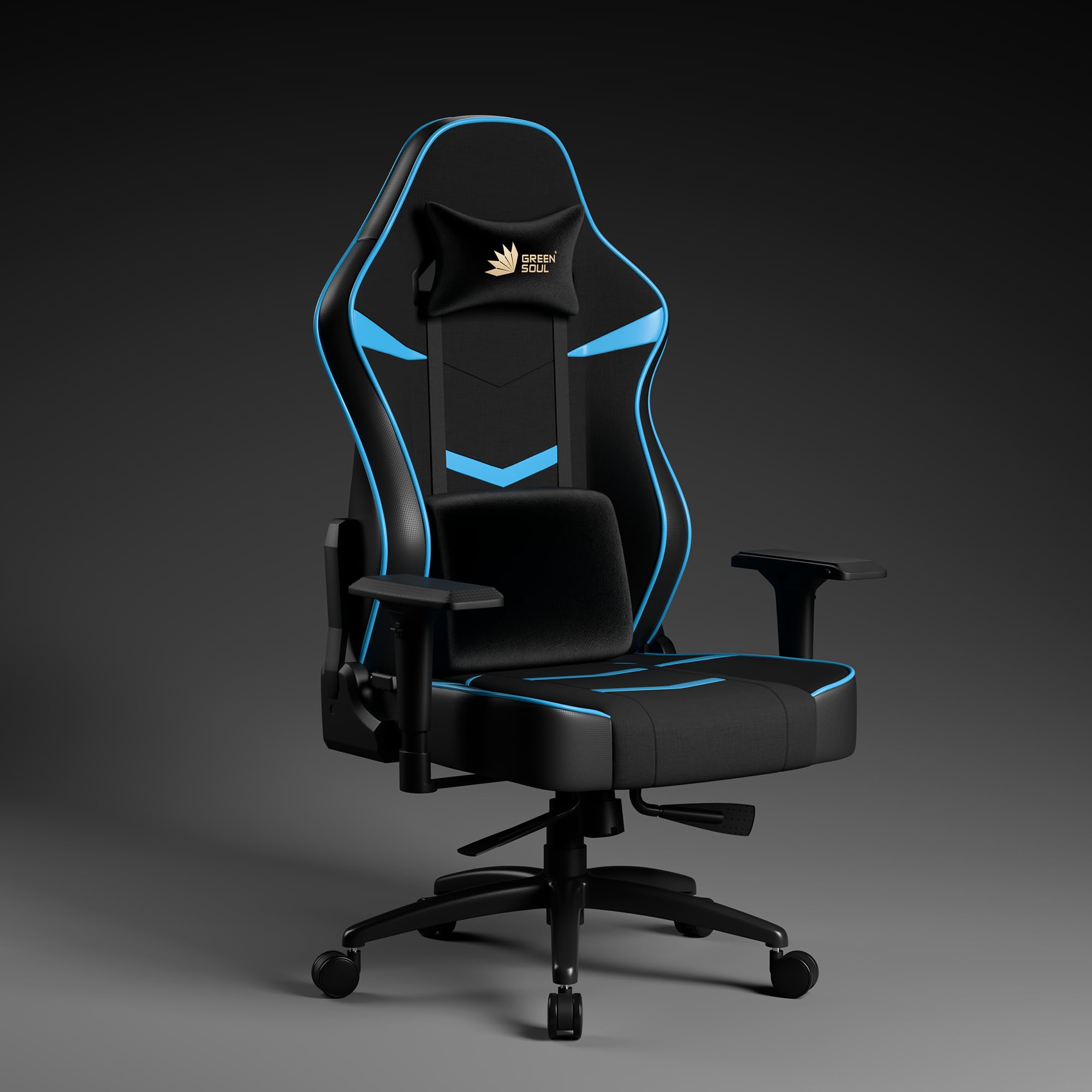 Monster Ultimate Series S | Multi-Functional Ergonomic Gaming & OfficeChair | Premium Spandex & PU Leather Fabric | Adjustable Neck, Lumbar Pillow | 4D Adjustable Armrests (Black Blue)