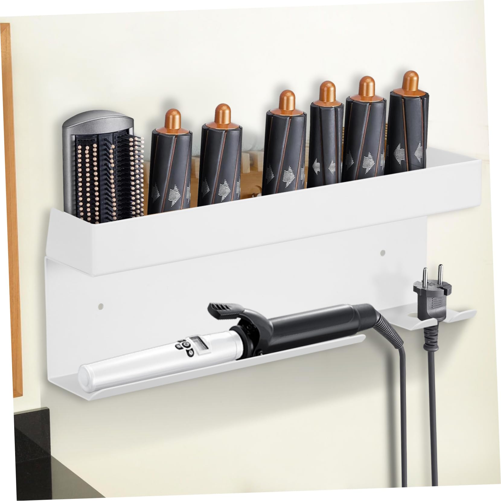 TOPBATHY Haartrockner Halterung aus Aluminium Wandmontierter Organizer für Haarstyler ohne Bohren Fön und Lockenwicklerhalter für Effiziente Aufbewahrung und Modernen Stil