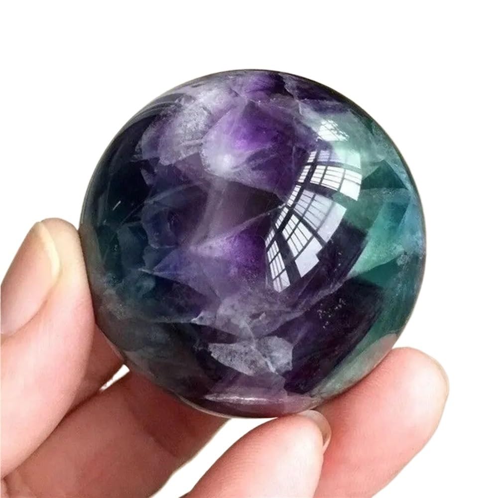 DPURPIWADY Beautiful Colourful Fluorite Quartz Crystal Ball Stone Ornaments (Size : 1500-1600g)