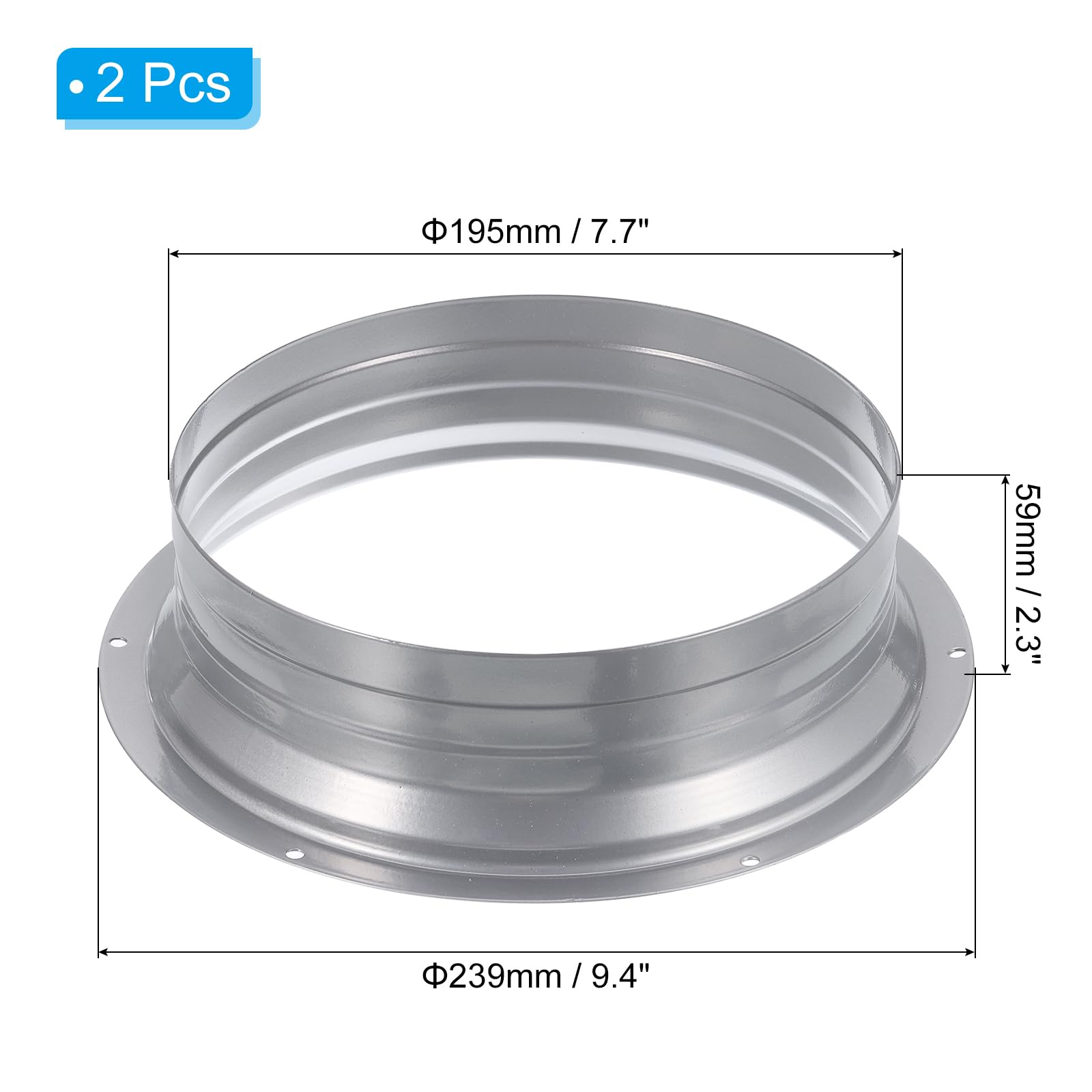 PATIKIL 8 Inch Duct Connector Flange - Image 2