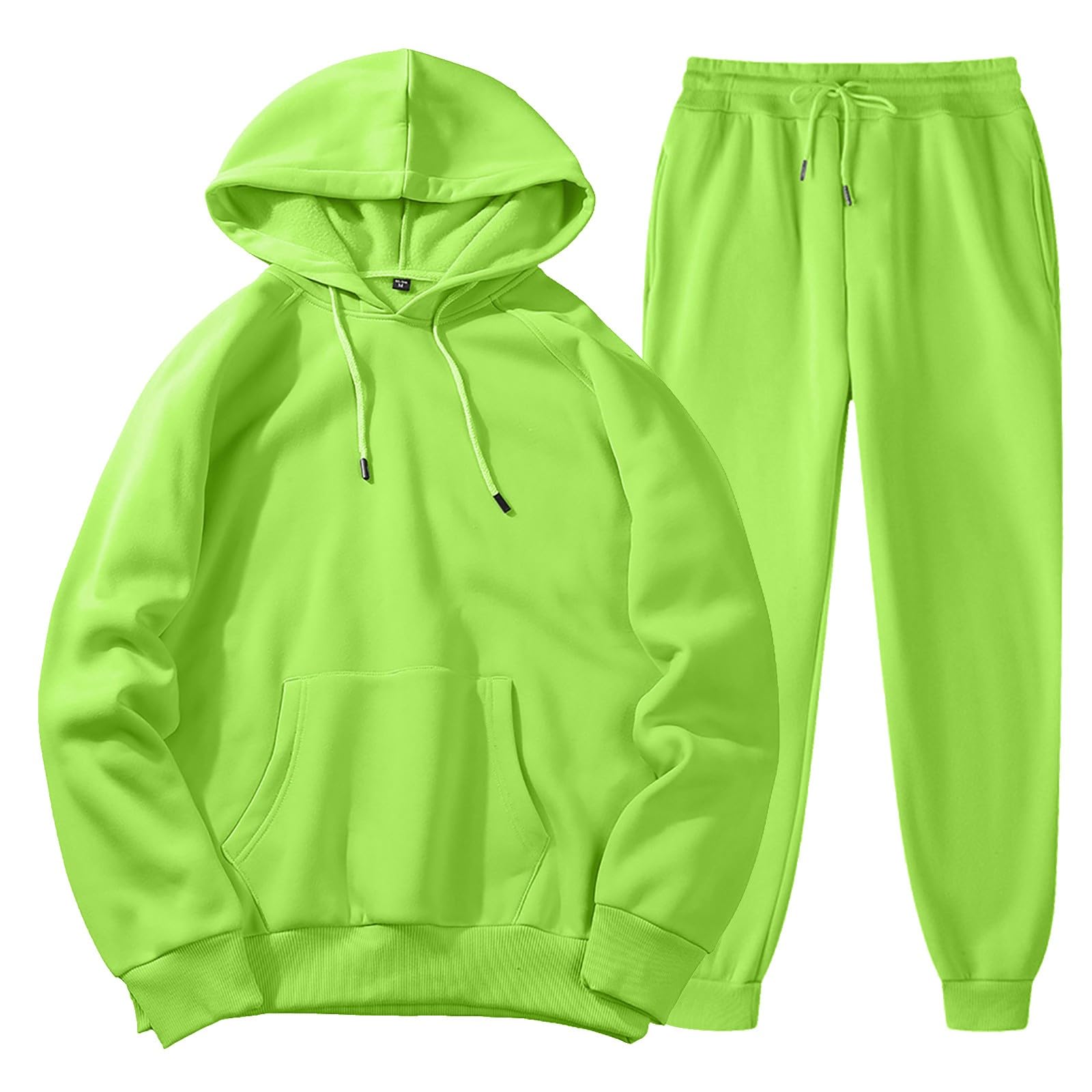 Mens Sweatsuits 2 Piece Set Cotton Tracksuit Hoodies and Sweapants Set with Pockets Fleece Jogging Suits Plus Size