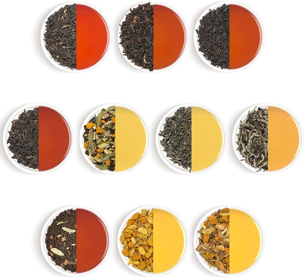 VAHDAM, Assorted Loose Leaf Tea Sampler 10 Teas, 50 Servings Tea