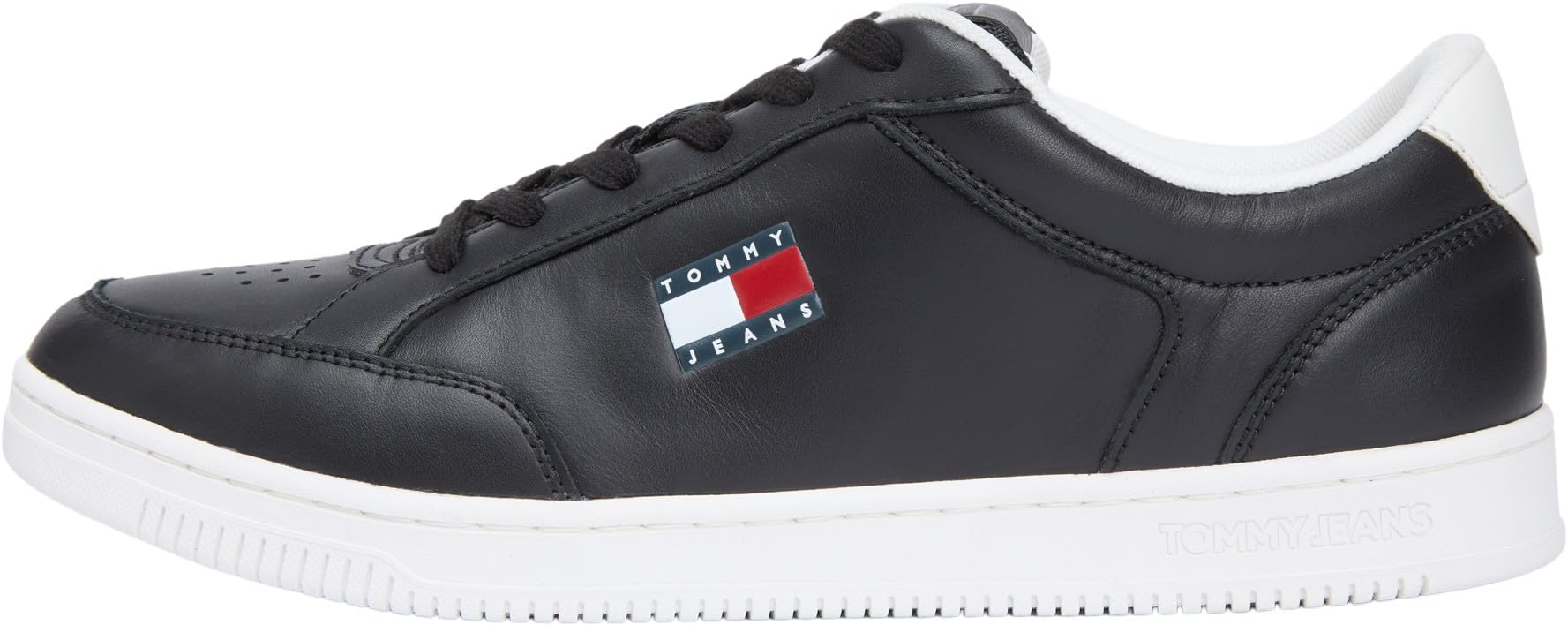 Tommy Jeans Men TJM Cupsole Long LACE Leather EM0EM01707 Low Top, Black (Black), 46