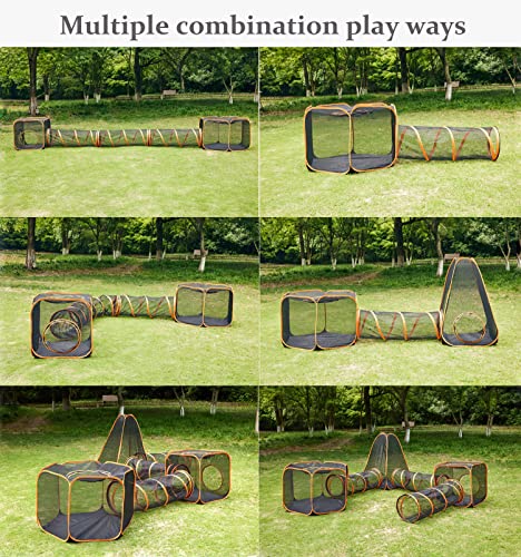 Outdoor Cat Enclosures,6-In-1 Cat Tent With Cat Tunnel For Indoor And Outdoor,Portable Cat Playpen Play Tents For Cats Rabbits Ferrets And Small Animals #TOP2